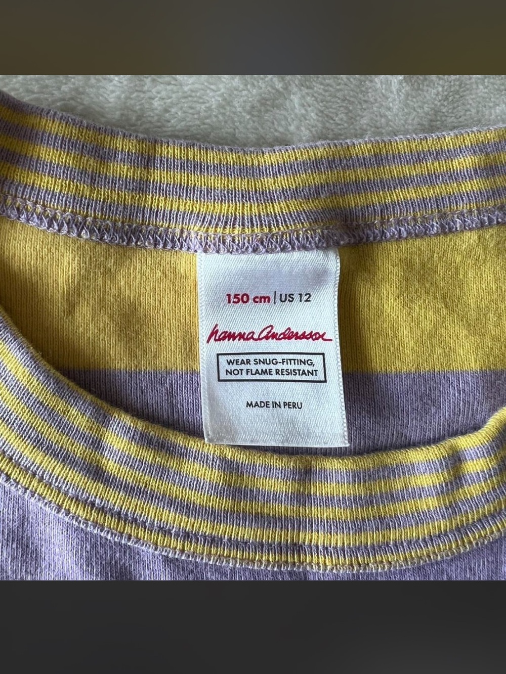 Hanna Andersson Yellow and Lavender Striped Knit Tee